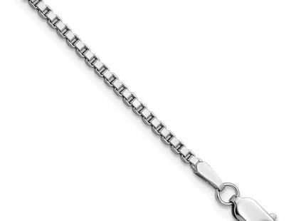 14K White Gold Box with Lobster Clasp Bracelet (Style WLB200-7)