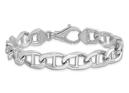14K white gold anchor link anchor bracelet, another view
