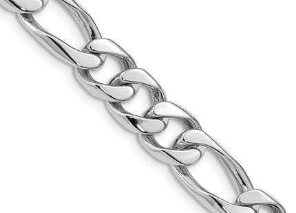 14K white gold figaro link bracelet