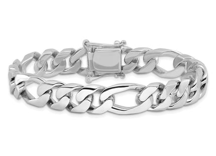 14K white gold figaro link chain, another view