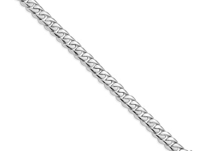 14K white gold curb link bracelet, alternate view