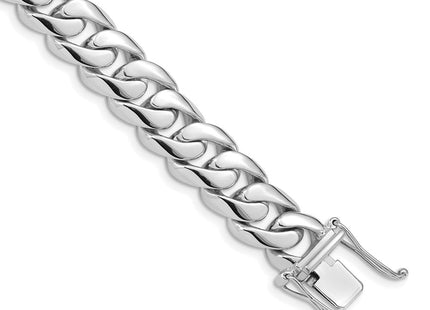 14K white gold curb link bracelet