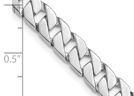 14K White Gold Hand Polished Fancy Link with Fancy Lobster Clasp Chain (per inch) (Style WLK149)