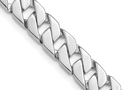 14K White Gold Hand Polished Fancy Link with Fancy Lobster Clasp Chain (per inch) (Style WLK149)
