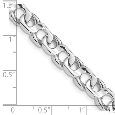 14K White Gold Hand Polished Fancy Link with Fancy Lobster Clasp Chain, 20 x 7.4mm
