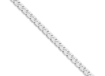 14K White Gold Hand Polished Fancy Link with Box Catch Clasp Bracelet (Style WLK190-8)