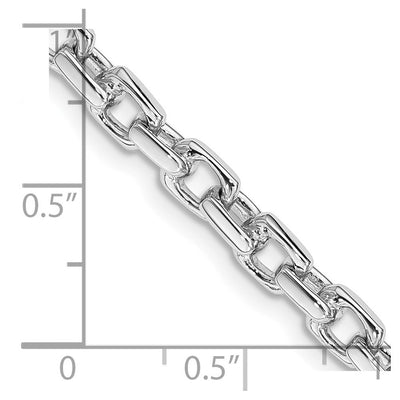 14K White Gold Hand Polished Fancy Link with Fancy Lobster Clasp Chain, 18 x 4.6mm