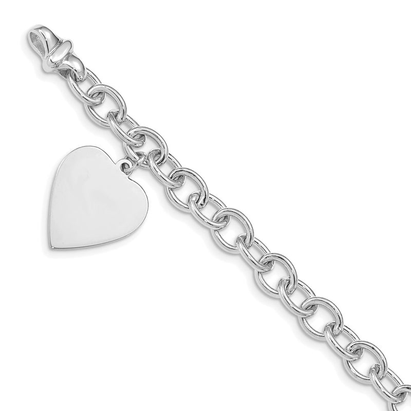 14K white gold heart charm