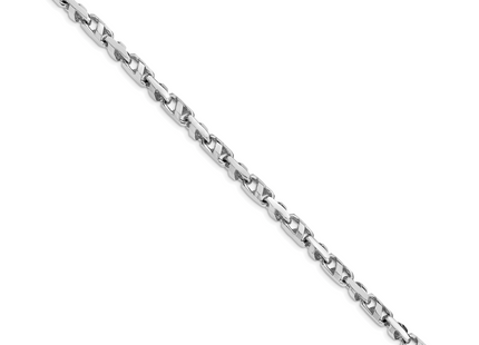 14K White Gold Fancy Link with Fancy Lobster Clasp Bracelet, 1 x 5.5mm