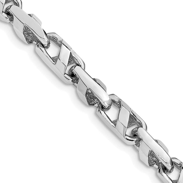 14K White Gold Fancy Link with Fancy Lobster Clasp Bracelet, 18 x 5.5mm