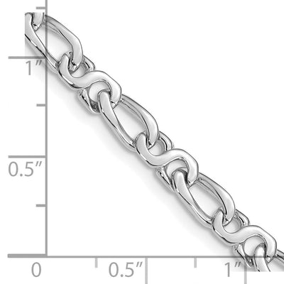 14K White Gold Hand Polished Fancy Link with Fancy Lobster Clasp Chain, 18 x 4.8mm