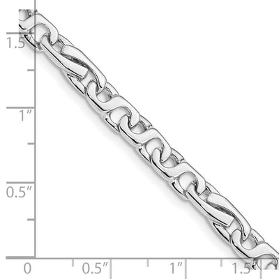 14K White Gold Hand Polished Fancy Link with Fancy Lobster Clasp Chain, 18 x 5.8mm