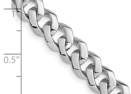 14K White Gold Hand Polished Fancy Link with Fancy Lobster Clasp Chain (per inch) (Style WLK375)