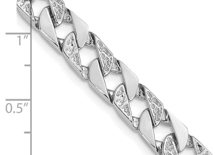 14K White Gold Hand Polished Fancy Link with Fancy Lobster Clasp Chain (per inch) (Style WLK394)