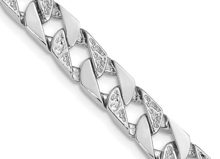 14K White Gold Hand Polished Fancy Link with Fancy Lobster Clasp Chain (per inch) (Style WLK394)