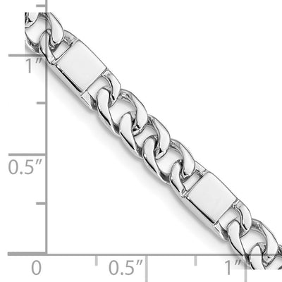 14K White Gold Hand Polished Fancy Link with Fancy Lobster Clasp Chain, 18 x 5.6mm