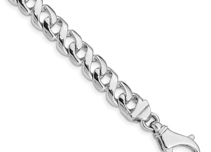 14K White Gold 8. Hand Polished Fancy Link with Fancy Lobster Clasp Bracelet, 1 x 8.75mm