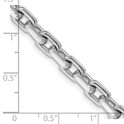 14K White Gold Hand Polished Fancy Link with Lobster Clasp Chain, 20 x 5.3mm