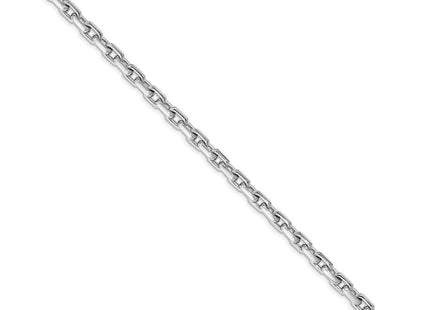 14K White Gold 8. Hand Polished Fancy Link with Lobster Clasp Bracelet