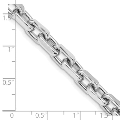 14K White Gold Hand Polished Fancy Link with Lobster Clasp Chain, 20 x 7mm