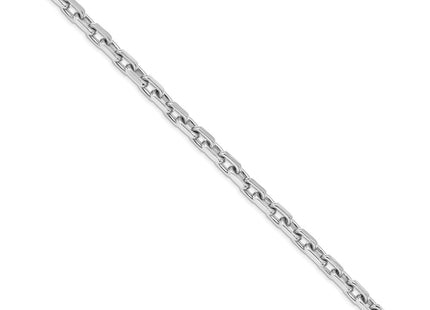 14K White Gold 8. Hand Polished Fancy Link with Lobster Clasp Bracelet (Style WLK440-8.5)