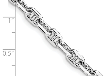 14K White Gold 8. Hand Polished Fancy Link with Lobster Clasp Bracelet, 1 x 5.1mm