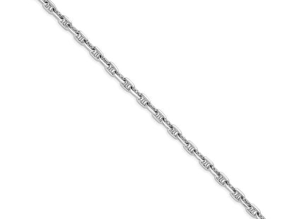 14K White Gold 8. Hand Polished Fancy Link with Lobster Clasp Bracelet