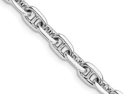 14K White Gold 8. Hand Polished Fancy Link with Lobster Clasp Bracelet, 1 x 5.1mm