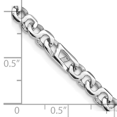 14K White Gold Hand Polished Fancy Link with Fancy Lobster Clasp Chain, 18 x 4.3mm