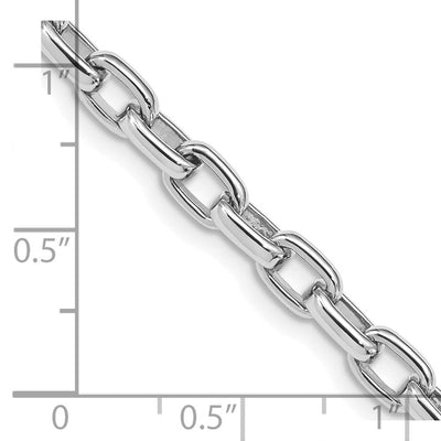 14K White Gold Hand Polished Fancy Link with Lobster Clasp Bracelet, 7.5 x 5mm