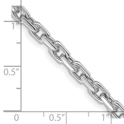 14K White Gold Hand Polished Fancy Link with Lobster Clasp Chain, 18 x 4.2mm