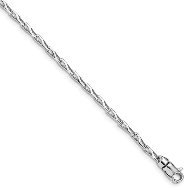14K 7. Hand Polished Fancy Link with Lobster Clasp Necklace