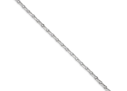 14K White Gold 7. Hand Polished Fancy Link with Lobster Clasp Bracelet