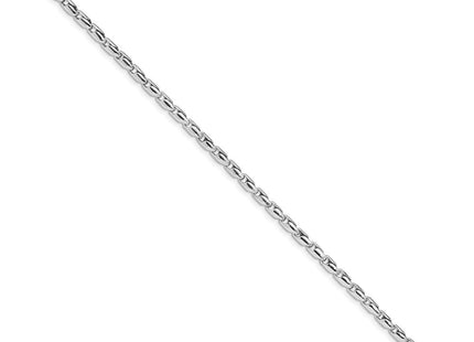 14K White Gold 7. Hand Polished Fancy Link with Lobster Clasp Bracelet