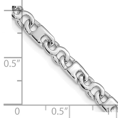 14K White Gold Hand Polished Fancy Link with Fancy Lobster Clasp Chain, 18 x 4.4mm