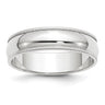 14k White Gold Milgrain Half Round Wedding Band Size 11.5