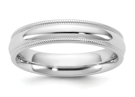 14K white gold wedding band, alternate view