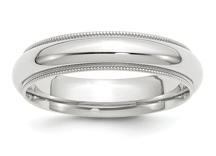 14K white gold wedding band, another view