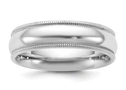 14K white gold wedding band, further view