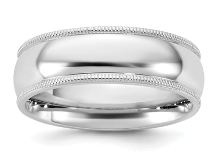 14K white gold wedding band
