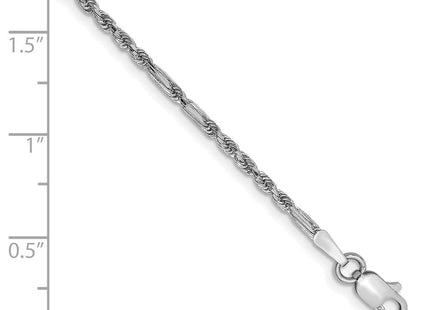 14k White Gold D/C Milano Rope Chain (Style WMIL030-8)