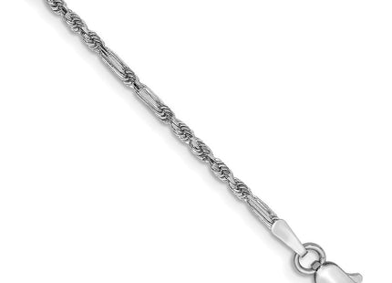 14k White Gold D/C Milano Rope Chain (Style WMIL030-8)