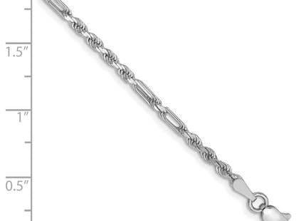 14k White Gold D/C Milano Rope Chain (Style WMIL045-8)
