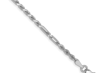 14k White Gold D/C Milano Rope Chain (Style WMIL045-8)
