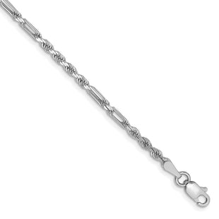 14k White Gold D/C Milano Rope Chain (Style WMIL045-8)