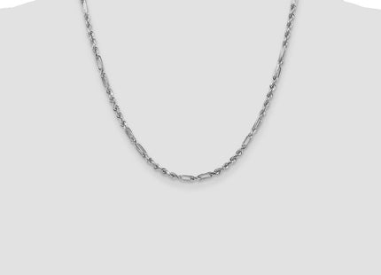 14k White Gold D/C Milano Rope Chain (Style WMIL060-20)