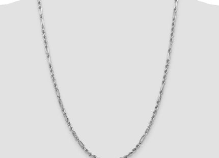 14k White Gold D/C Milano Rope Chain (Style WMIL060-24)
