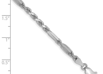 14k White Gold D/C Milano Rope Chain (Style WMIL060-8)