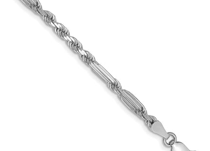 14k White Gold D/C Milano Rope Chain (Style WMIL060-8)