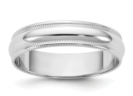 14K white gold wedding band, another view